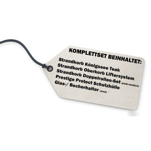 Strandkorb Komplettset: Königssee Teak Bullauge - PE grau - Modell 500