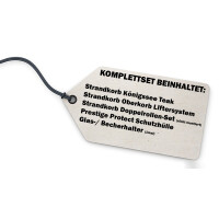 Strandkorb Komplettset: Königssee Teak Bullauge - PE grau - Modell 529