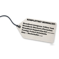 Strandkorb Komplettset: Königssee 3-Sitzer Teak Bullauge - PE shell - Modell 500
