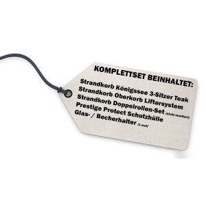 Strandkorb Komplettset: Königssee 3-Sitzer Teak Bullauge - PE shell - Modell 534