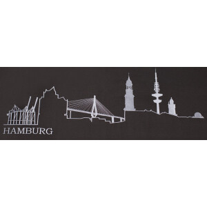 Strandkorb Ammersee Teak Bullauge - PE grau - Skyline Hamburg