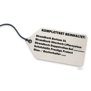 Strandkorb Komplettset: Borkum XL Teak Bullauge - PE grau - Modell 505