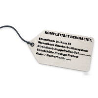 Strandkorb Komplettset: Borkum XL Teak Bullauge - PE grau - Modell 518