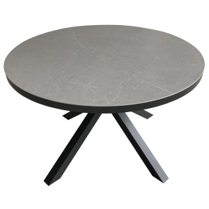 Tisch Almeria - 120 cm rund - gesinterter Stein hellgrau...