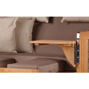 Luxus Strandkorb 2,5 Sitzer | XL Teak Bullauge | Grau |...