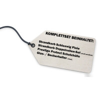 Strandkorb Komplettset: Schleswig Pinie Zweisitzer - PE mokka - Modell 553